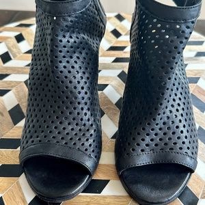 Lemare Leather Booties, Black, Size 38